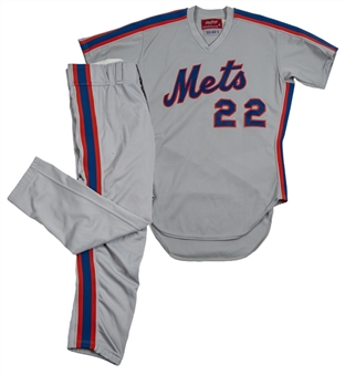 1985 Ray Knight Game Used New York Mets Road Uniform (Jersey and Pants)